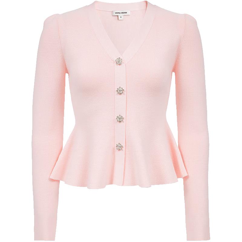 

VEROMODA Ruffle V-Neck Slim-Fit Knit Top L