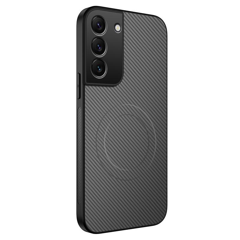 Magnetische Hülle aus Kohlefaser für Samsung Galaxy S25 Edge S24 Ultra S23 FE S22 S21 Plus S20 FE Stoßfeste Bumper-Abdeckung S25 Plus