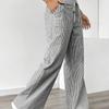 European Style Striped Casual Fashion Loose Fit Wide Leg Pants