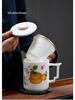 Handmade Mutton Fat Jade Porcelain Mug with Lid and Filter - Luxury Office Teacup