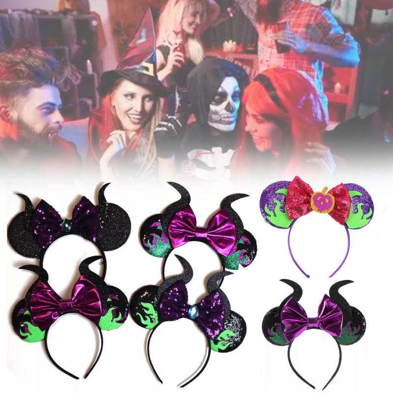 Adorable Halloween Themed Mickey Ghost Headband With Cute Bow For Kids Parties