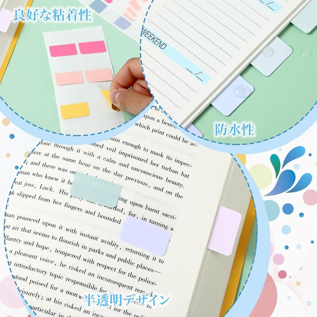 Index Sticky 120 6 Colors Easy to Write Easy to for Marking Light Notes, Sheets, (Light/Colored), On, Peel, Office, Study, Memo, Classification,