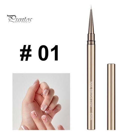 1/5Pcs Nail Art Brush Ultra-fine Nylon Hair Comfortable Grip Metal Body Portable Beginner Professional DIY Nail Art Color Drawing Liner Dotting Pen