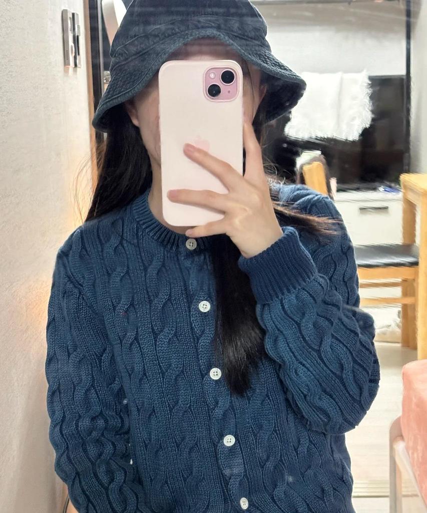 High-Quality Ralph 25 Early Autumn Cotton Cable Knit Sweater with Small Pony Embroidery - Round Neck, Long Sleeve Cardigan