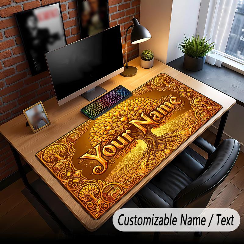 Tree of Life Theme Custom Mouse Pad Personalized With Name Text Customized Desk Mat For Office Home Decor