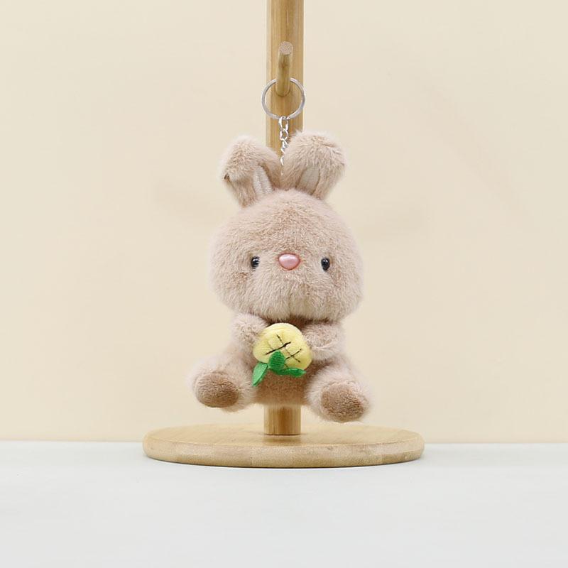 Plush Colorful Cute Rabbit Keychain Adorable Bunny Hanging Decoration For Bags