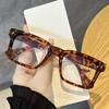 Oversized Square Glasses Anti Blue Light Glasses Large Frame Myopia Glasses Flat Light Glasses Transparent Eyeglasses
