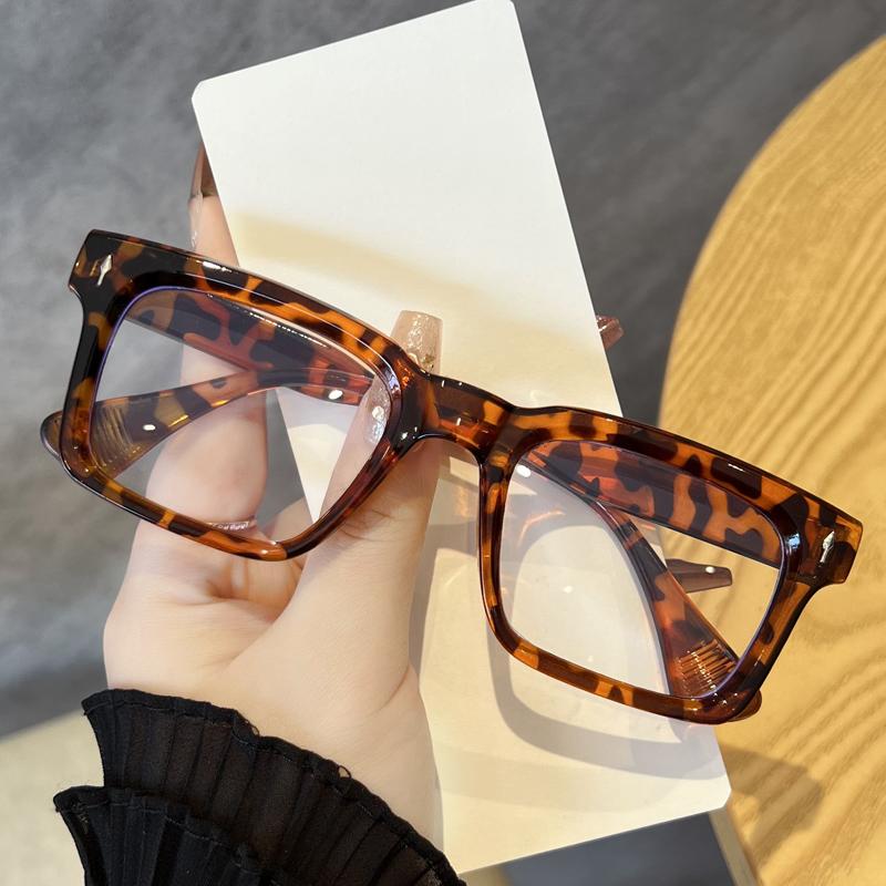 Oversized Square Glasses Anti Blue Light Glasses Large Frame Myopia Glasses Flat Light Glasses Transparent Eyeglasses