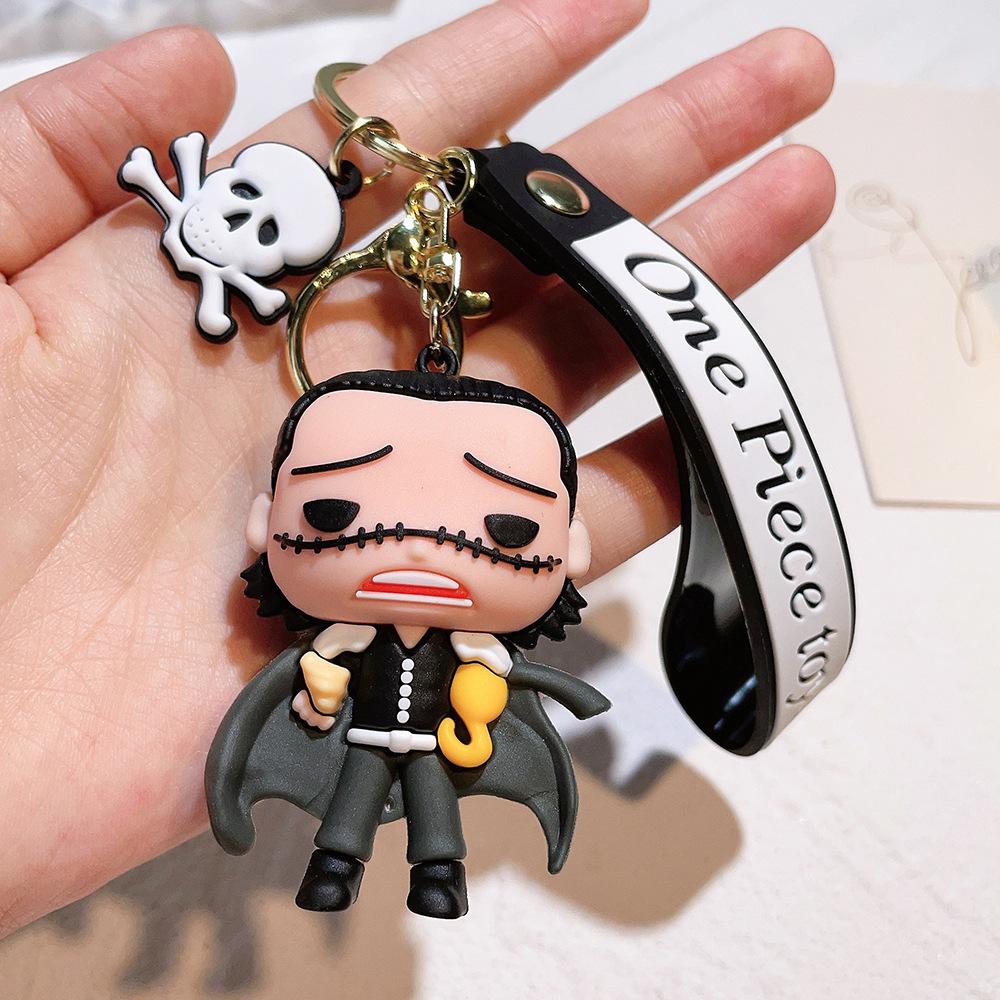Anime One Piece Keychain Luffy Zoro Portgas·D· Ace Key Chain Llaveros Porte Clé Keyring Doll Bag Charm Pendent Car Keychains