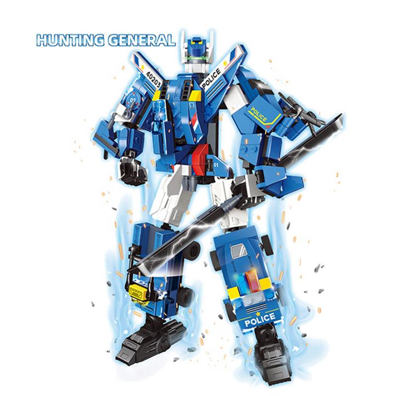 CITY Transformation 5 In 1 Morphing Robot 408PCS Car Aircraft Truck Tank Boy's Toy Building Blocks Toys Educational Bricks Gift No Box