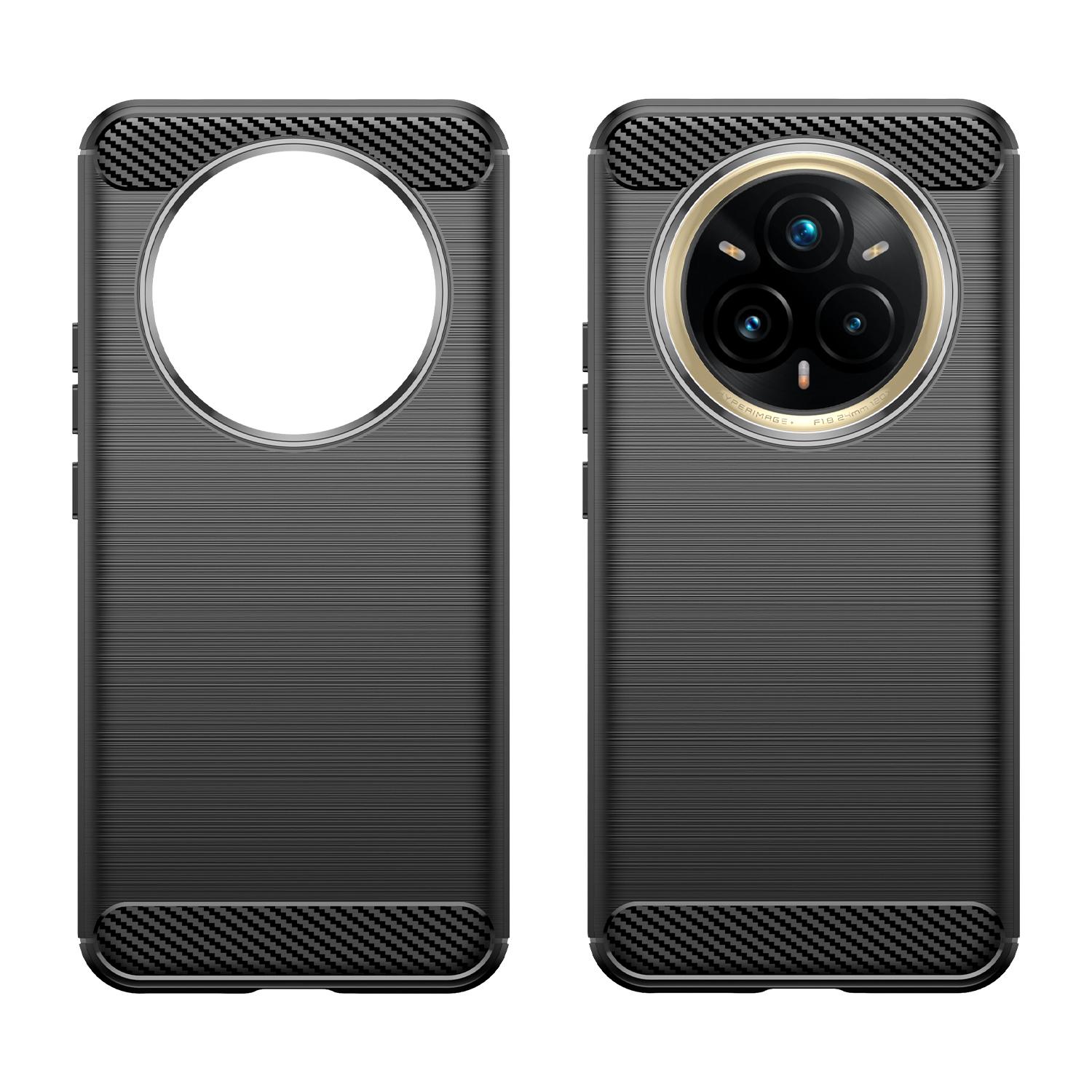 

For Realme P3 Pro 5G Case Protective Phone Cover Carbon Fiber Texture Brushed Red