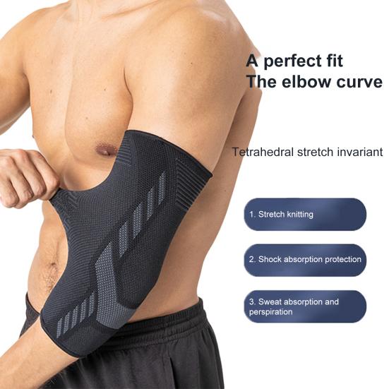 1Pc Elbow Brace Ergonomic Design Compression Shock Absorption High Stretchy Knitting Elbow Protection Not Tight Elastic Gym Sport Arm Sleeve