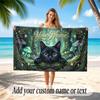 Cat Theme Soft Beach Towel Personalized Custom Name Text Towel Portable for Beach Pool Travel