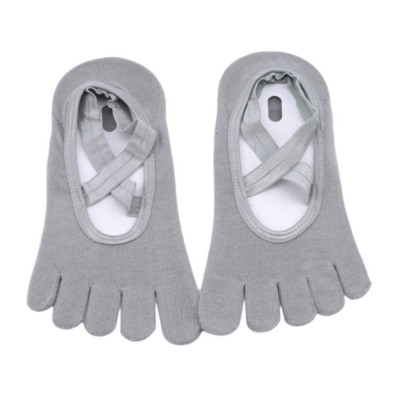 Fashion Solid Color Female Cross Straps Ballet Open Toe Floor Socks Silicone Non-slip Yoga Socks