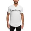 Muscleguys New Arrivals Spring and Summer V-neck Fitness Clothes Slim Fashion Short Sleeves Easy Matching