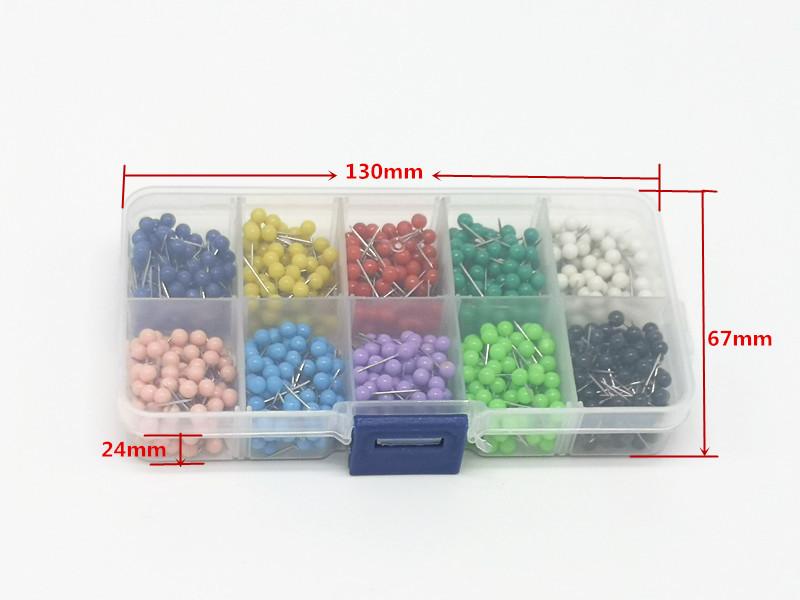 500Pcs Multi-Color Round Head Push Pins Map Tacks for Cork Board Office School DIY Crafts
