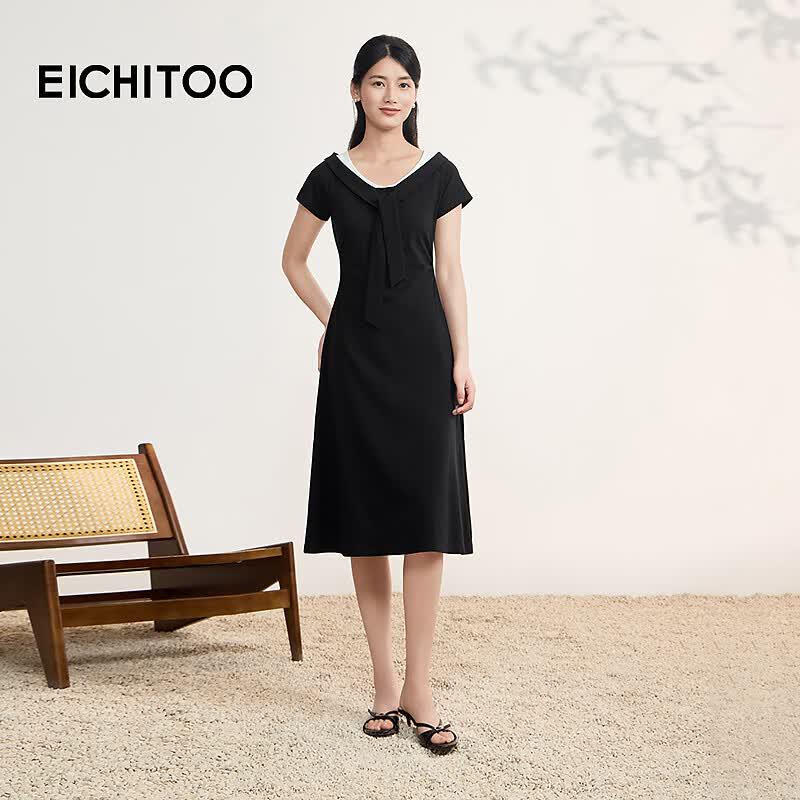 EICHITOO Women s Faux Two-Piece Short Sleeve Summer Dress XL
