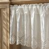 100% Cotton Vintage Embroider Fabric Blackout  Short Curtains Kitchen Bedroom Bathroom Cabinet Home Decor Rod Pocket Cafe