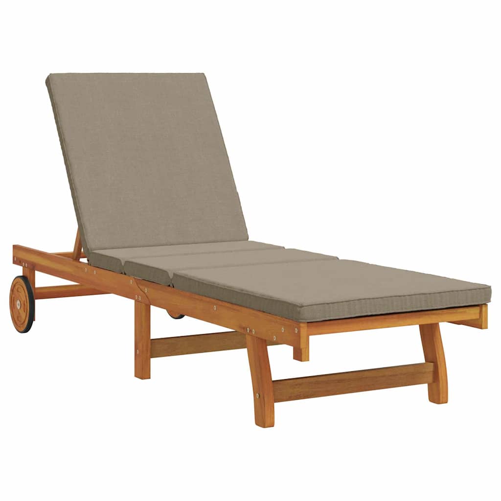 Sun Lounger 1 Person 2 Pcs Brown Solid Acacia Wood
