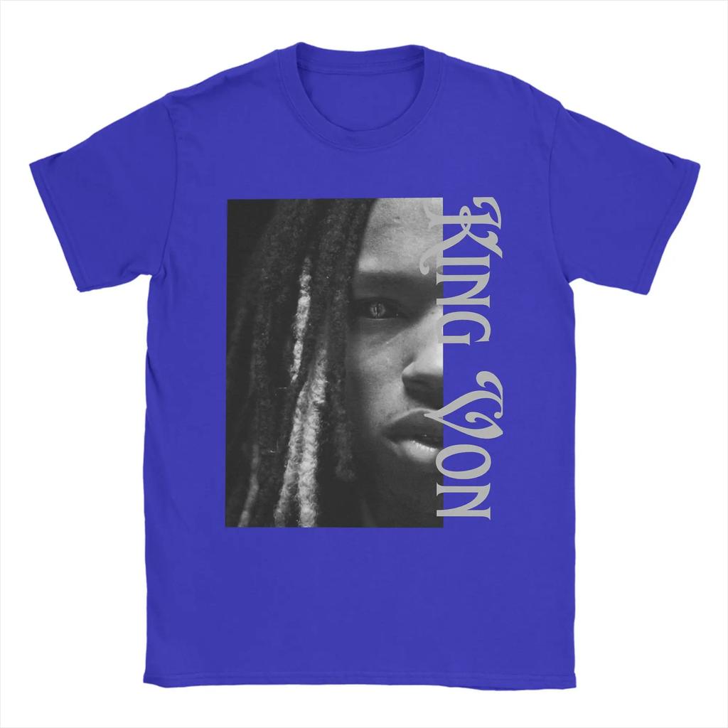 Rapper KKing Von Halbgesicht T-Shirt Unisex Damen 100% Baumwolle Lustiges T-Shirt Rundhals T-Shirt Kurzarm Kleidung Party