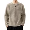 Men's High-End Retro Henley Knit Sweater - Autumn Trendy Loose Fit