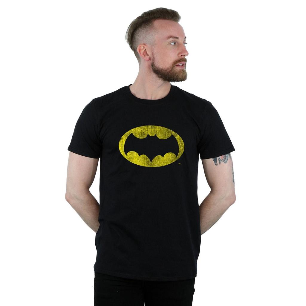 DC Comics Mens Batman TV Series Distressed Logo T-Shirt