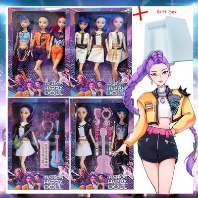 1/2/3Pcs Demon Hunters Trendy Girl Group Articulated Dolls with Instrument Accessories Girl Toys Kids  Birthday Holiday Gifts