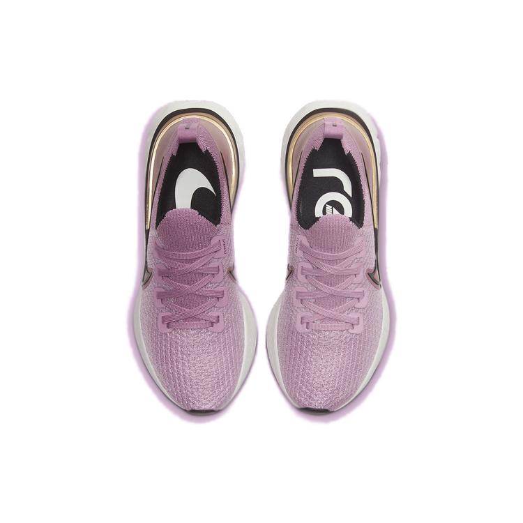 New Nike React Infinity Run Flyknit Plum Fog Metallic Gold Women's CD4372-500