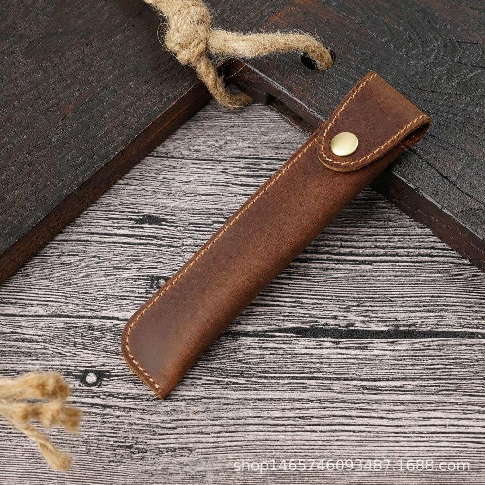 Leather Pen Case Cowhide Pencil Case Personalized Retro Handmade Creative Gifts Pen Case