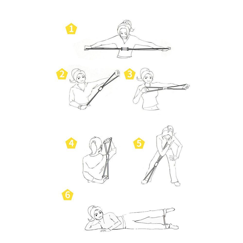 Pull Rope Sport Training Elastic Band Gum Rubber Band Yoga 8 Word Puller Chest Fitness Equipment