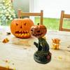 Crafts Resin Halloween Pumpkin Candle Holder Creative Funny Pumpkin Candlestick Portable Spooky Pumpkin Tea Light Holder Home
