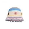 Japanese hollow knitted basin hat autumn and winter sweet dopamine wool hat women's colored flower bucket hat