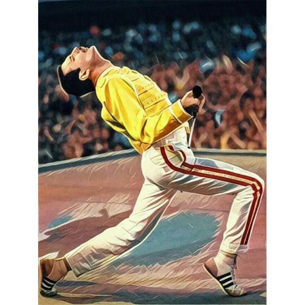 Freddie Mercury Klasické 5D DIY Diamantové Malování Umění Kapela Queen Zpěvák Portrét Výšivka Křížkový Steh Plné Kamínky Domácí Dekorace