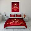 Merry Christmas Red Decoration Bedding Duvet Cover Set Duvet Cover Pillowcases  (1*Duvet Cover 2*Pillowcases, without duvet insert)