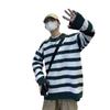 Striped Sweater Men's Autumn and Winter Lazy Japanese Loose Coat Retro Trendy Brand Winter Thickened Long-sleeved Knitted Sweater