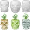 3er Set Halloween Schädel Aufbewahrungsbox Silikonharzform Schädelgeformte Flasche Glas Epoxid Silikon Gussformen
