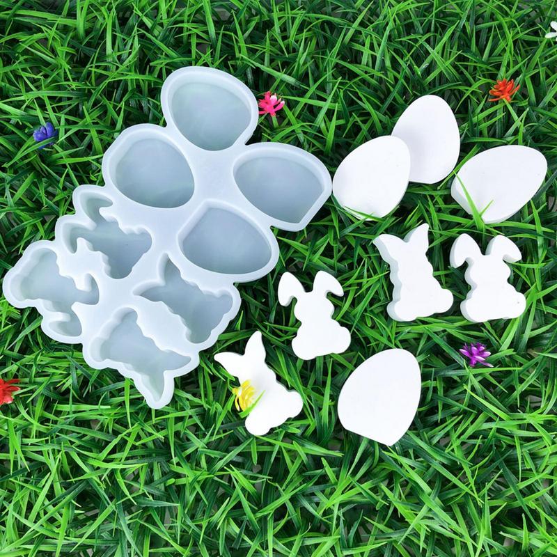 2pcs/set Easter Bunny Resin Silicone Mold cute Easter Bunny Cupcake Cookie Baking Decorating Moulds Home Decorations