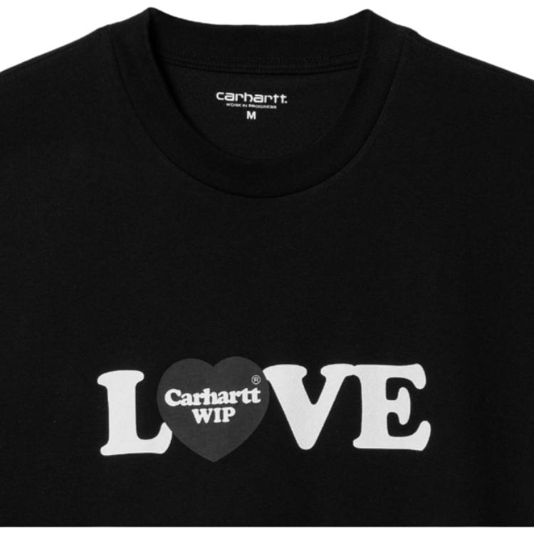 Carhartt WIP SS23 Buchstabe Herz Muster Gedrucktes Lockeres Kurzarm T-Shirt Herren T-Shirts I032179-89-XX