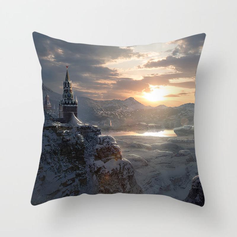 Natural Scenery Beautiful Printed Pillow Cover Sofa Decoration Ornament Office Seat Car Cushion Cover Home Decor Pillow Cover