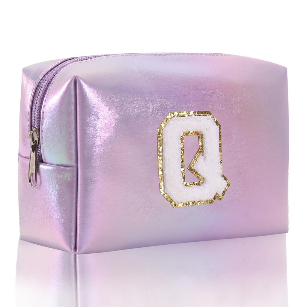 Octagon Bag Embroidery Alphabet Makeup Bag Large Capacity Toiletry Bag Travel Storage Bag Clutch Bag