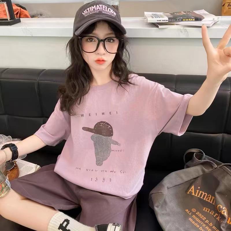 Girls' Sports Two-piece Summer Style, Western Style, Big Girls, Summer Short-sleeved Suit, Children's Casual Summer Clothes