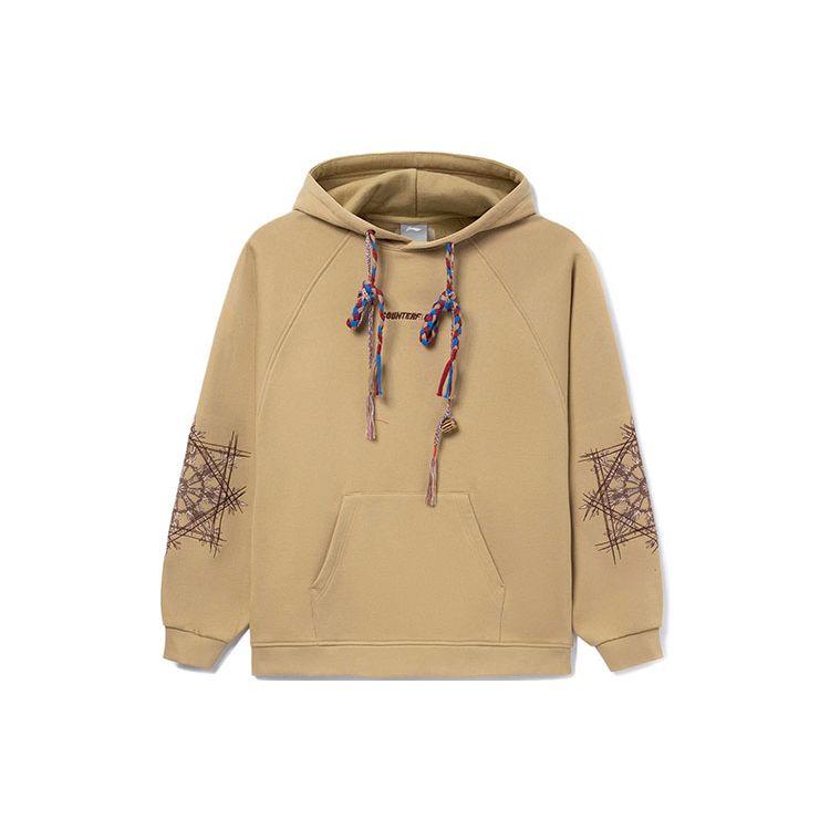 

Li Ning CF Suo CF Wu Xing Series Woven Rope Pattern Printed Loose Pullover Hoodie Women Hoodies Apricot AWDRG98-4 M