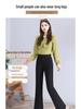 Women's High-Waist Black Flared Pants - Slim Spring/Autumn Style (2025) for Petite Sizes