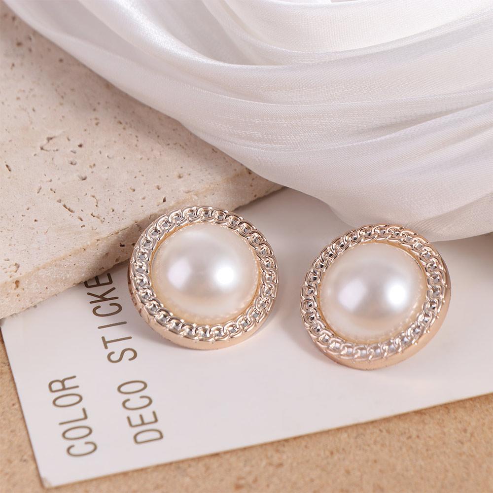 50PCS Shiny Pearl Buttons Vintage Sewing Button DIY Clothing Button  Clothing Sewing