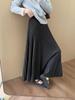 2025 Winter Women's High-Waisted Pleated Knitted Midi Skirt - Korean Style, Casual, Thickened, Slimming Design