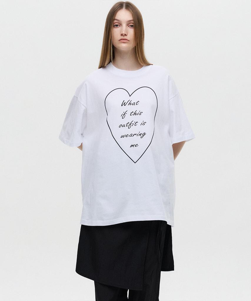 Diaeneseualumeon Oversized Heart T-Shirt White