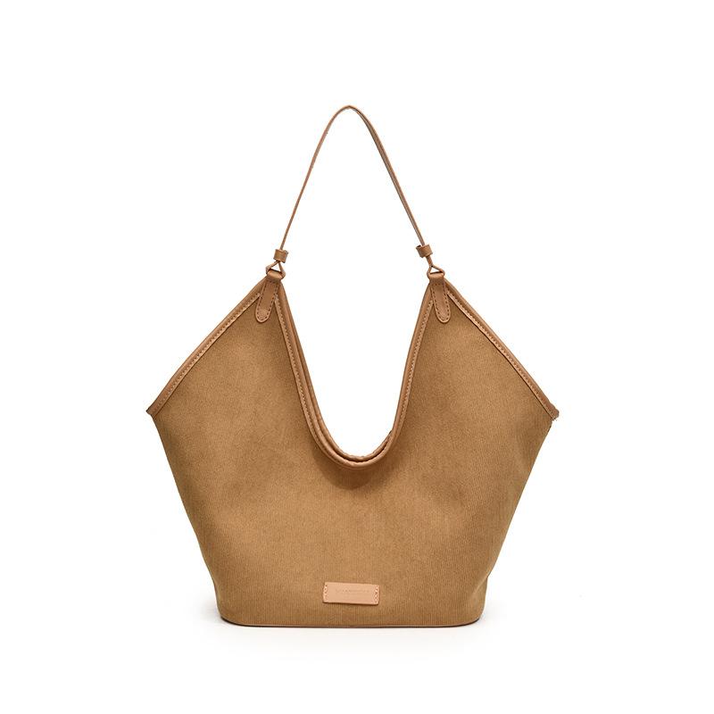 Autumn and winter textured suede big bag women's new retro velvet tote bag fashionable versatile commuter armpit bag