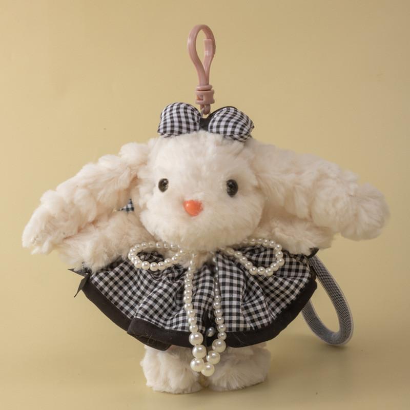 Cute Plush Bunny Bag Charm With Long Fur Material For Couples Gift
