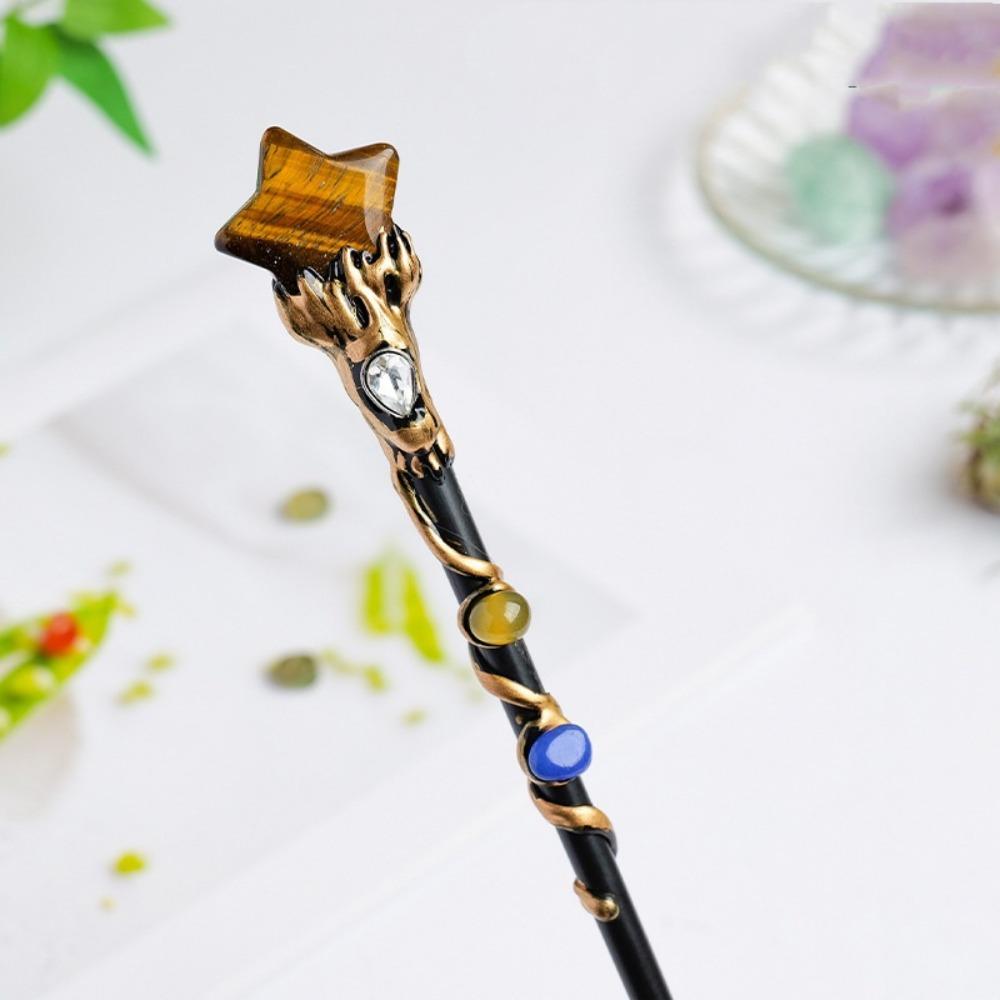 DIY Handmade Fairy Stick Halloween Prop Magic Scepter Creative Crystal Magic Wand Holiday Gift
