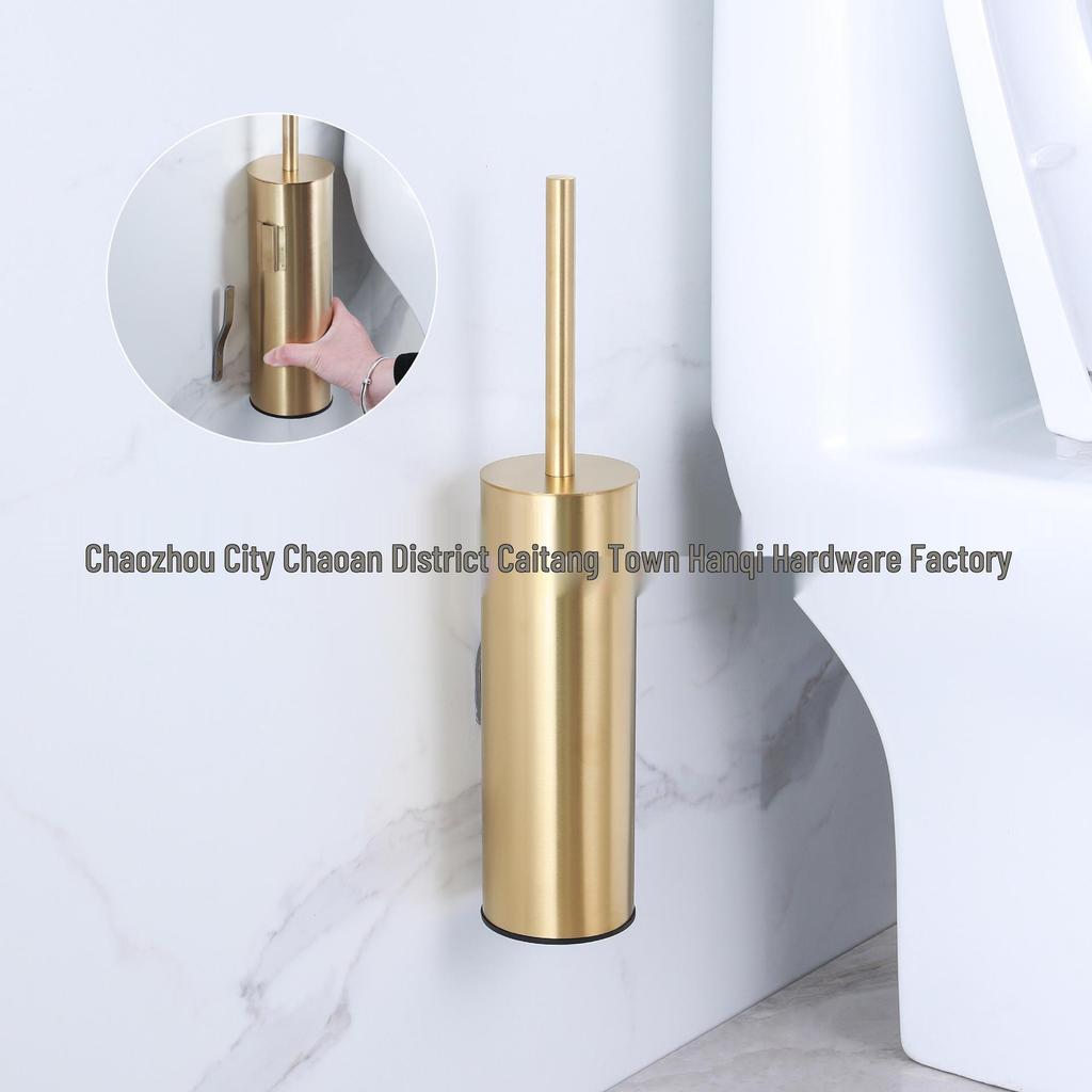 Stainless Steel Toilet Brush, Detachable & Washable, Wall-Mountable & Floor-Standing, Long Handle for Bathroom Use.